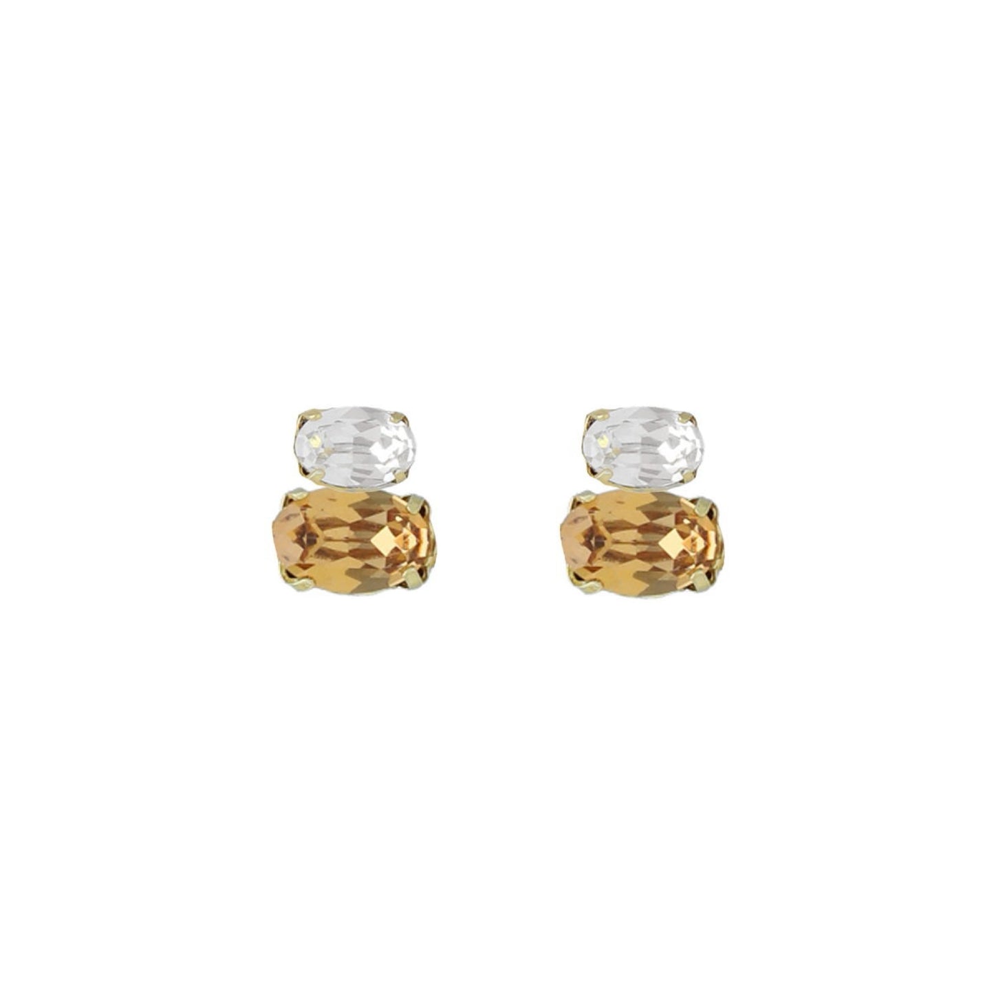 Gold plated Sterling Silver Stud earrings crystal from Gemma