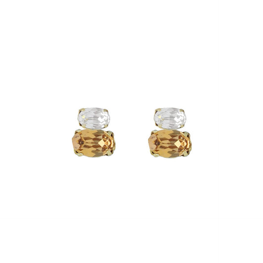 Gold plated Sterling Silver Stud earrings crystal from Gemma