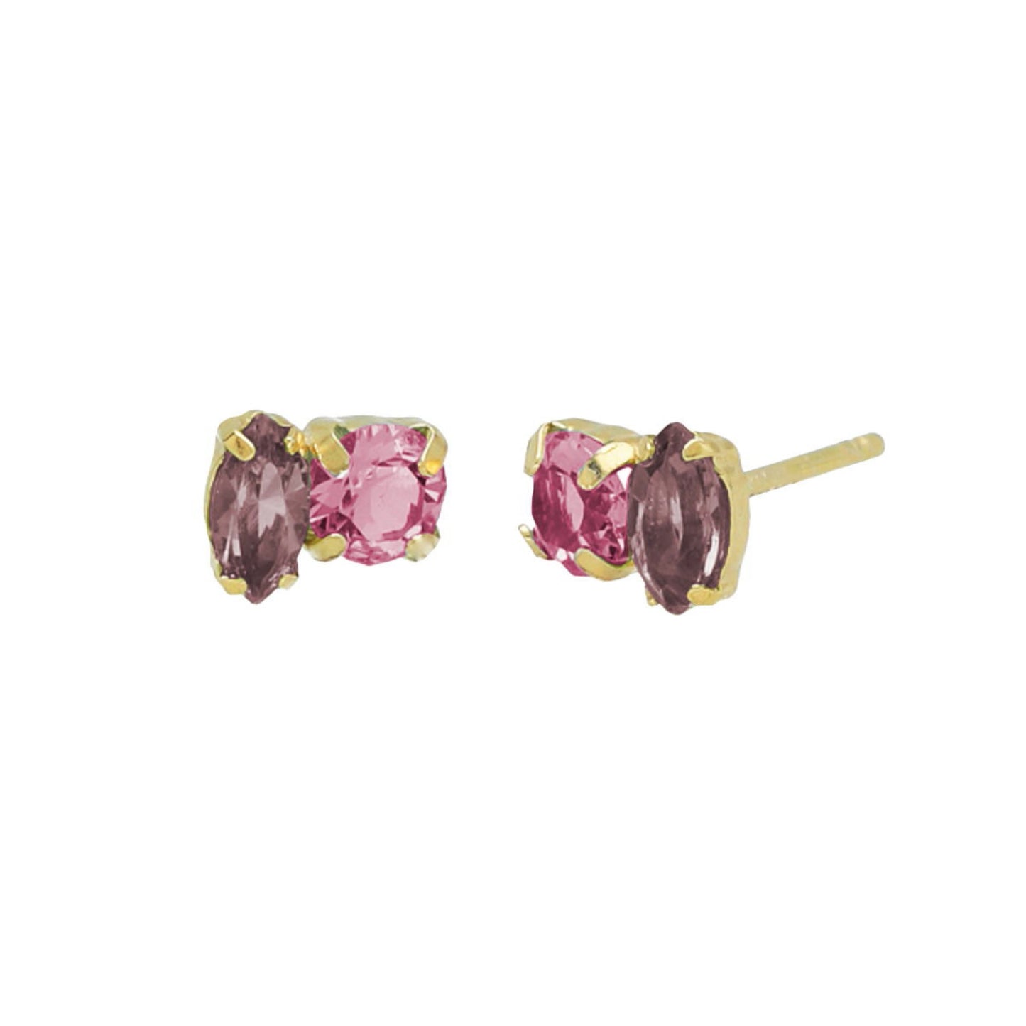 Gold plated Sterling Silver Stud earrings crystal from Belle