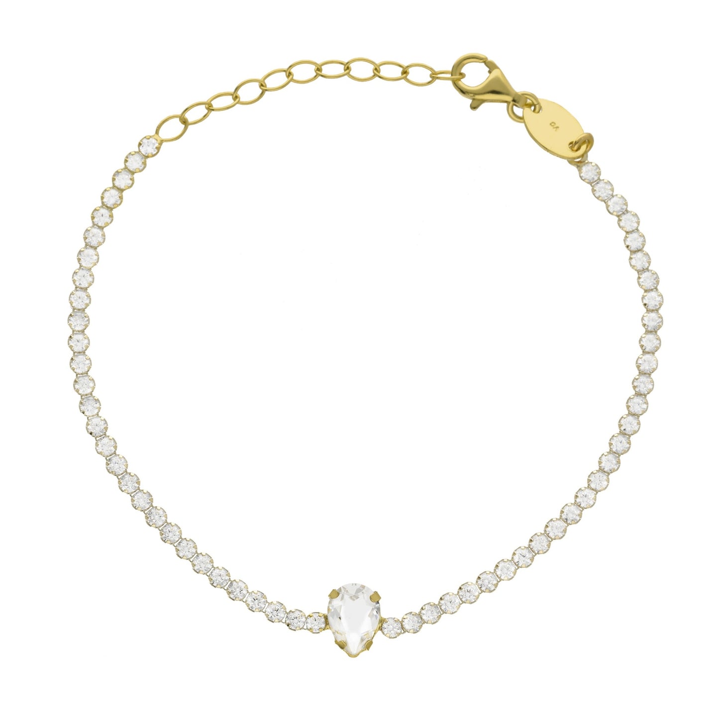 Pulsera cristal blanco en Plata de Eunoia