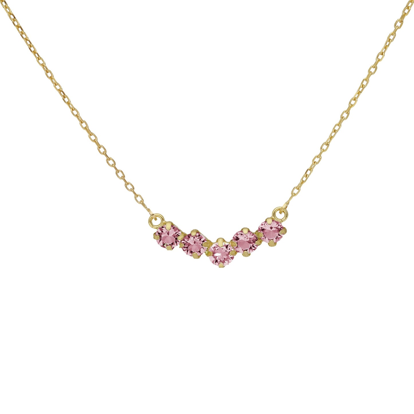 Gold plated Sterling Silver Short necklace crystal from Jade