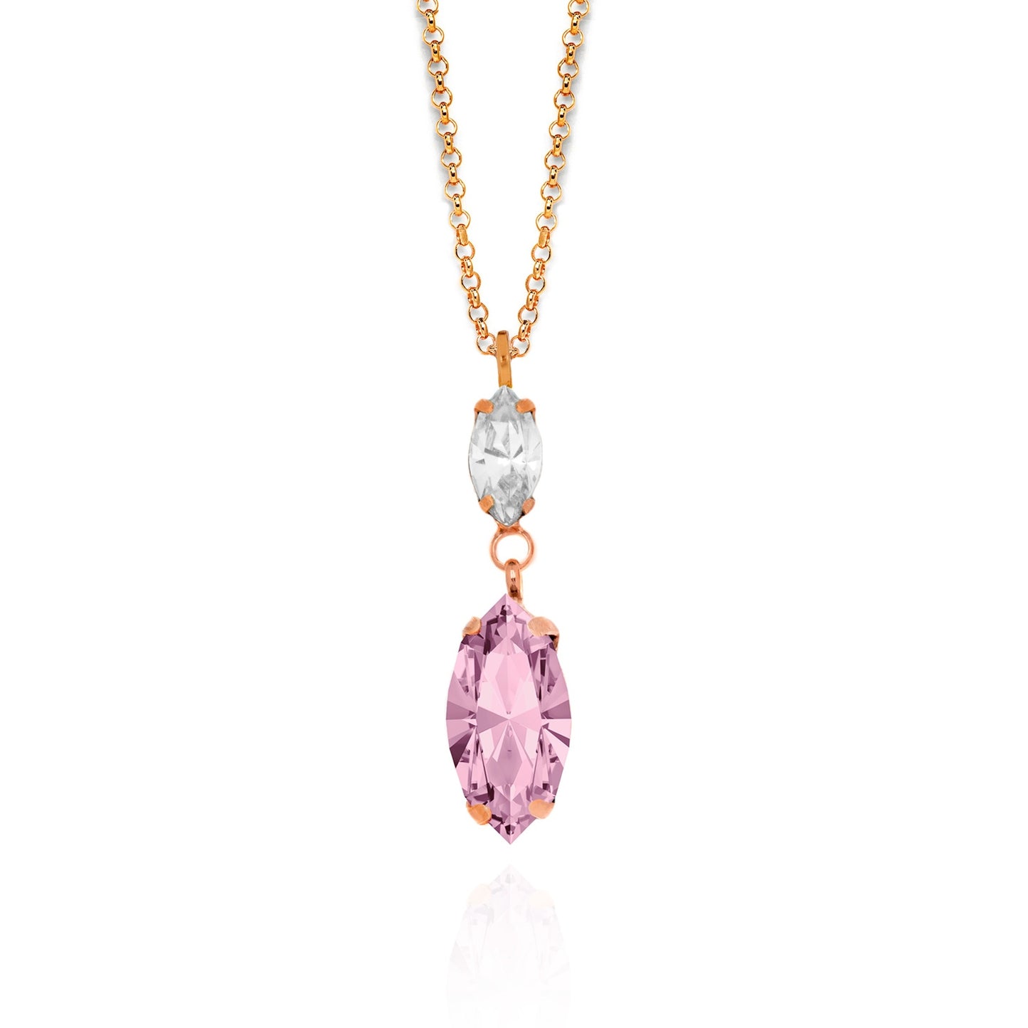 Rose Gold plated Sterling Silver Short necklace crystal from Aqua