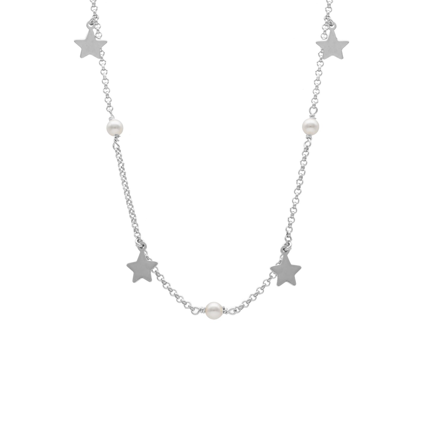 Collar largo estrella en Plata de Vera