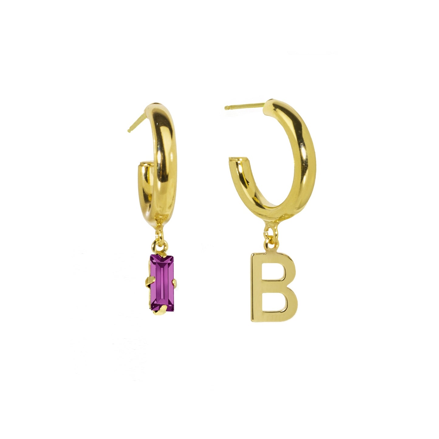 Gold plated Sterling Silver Personalized earrings letter from Abecé