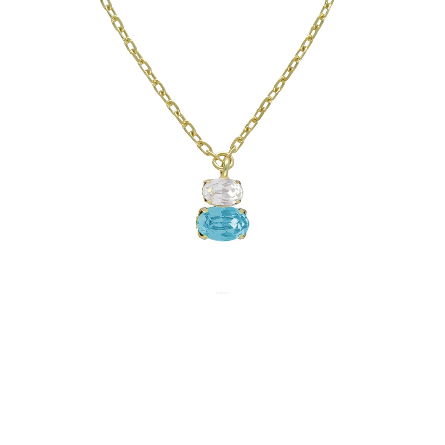 Gold plated Sterling Silver Short necklace crystal from Gemma