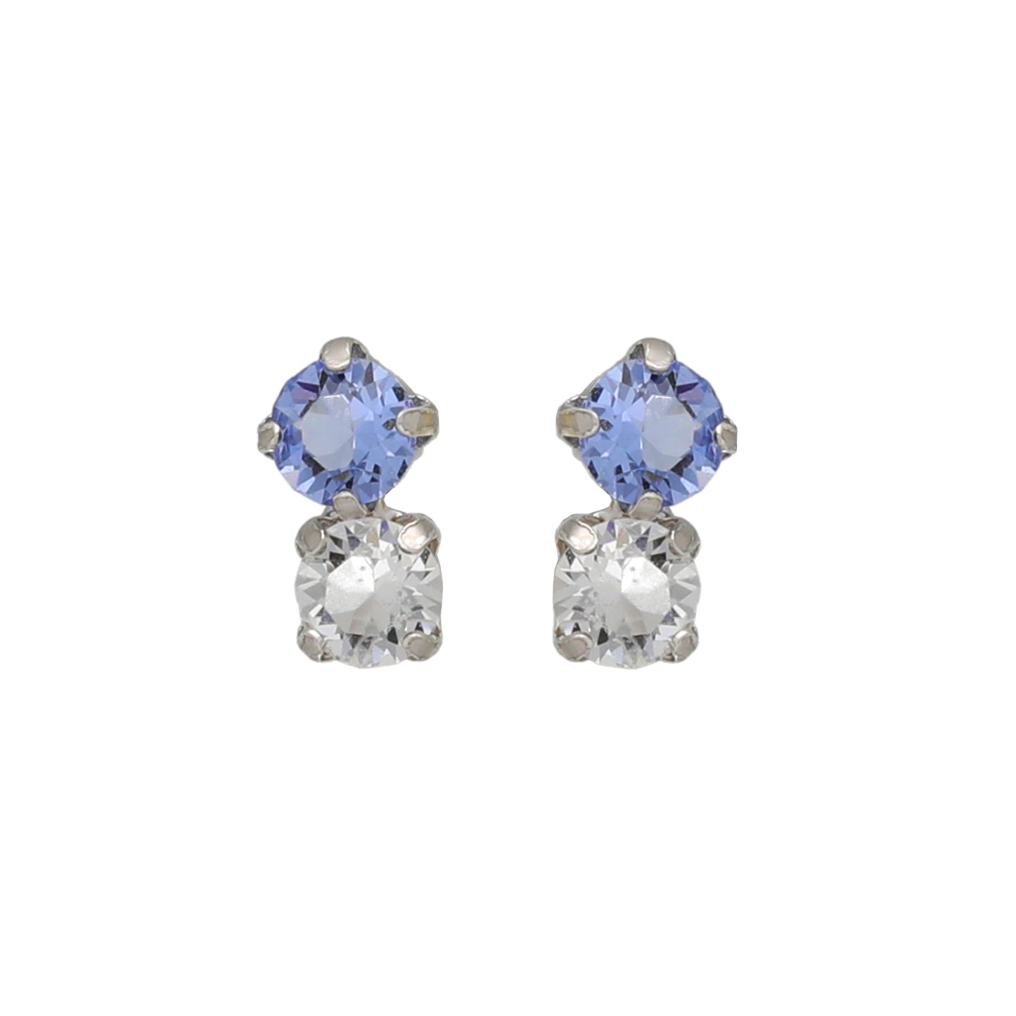 Rhodium plated Sterling Silver Stud earrings crystal from Illume