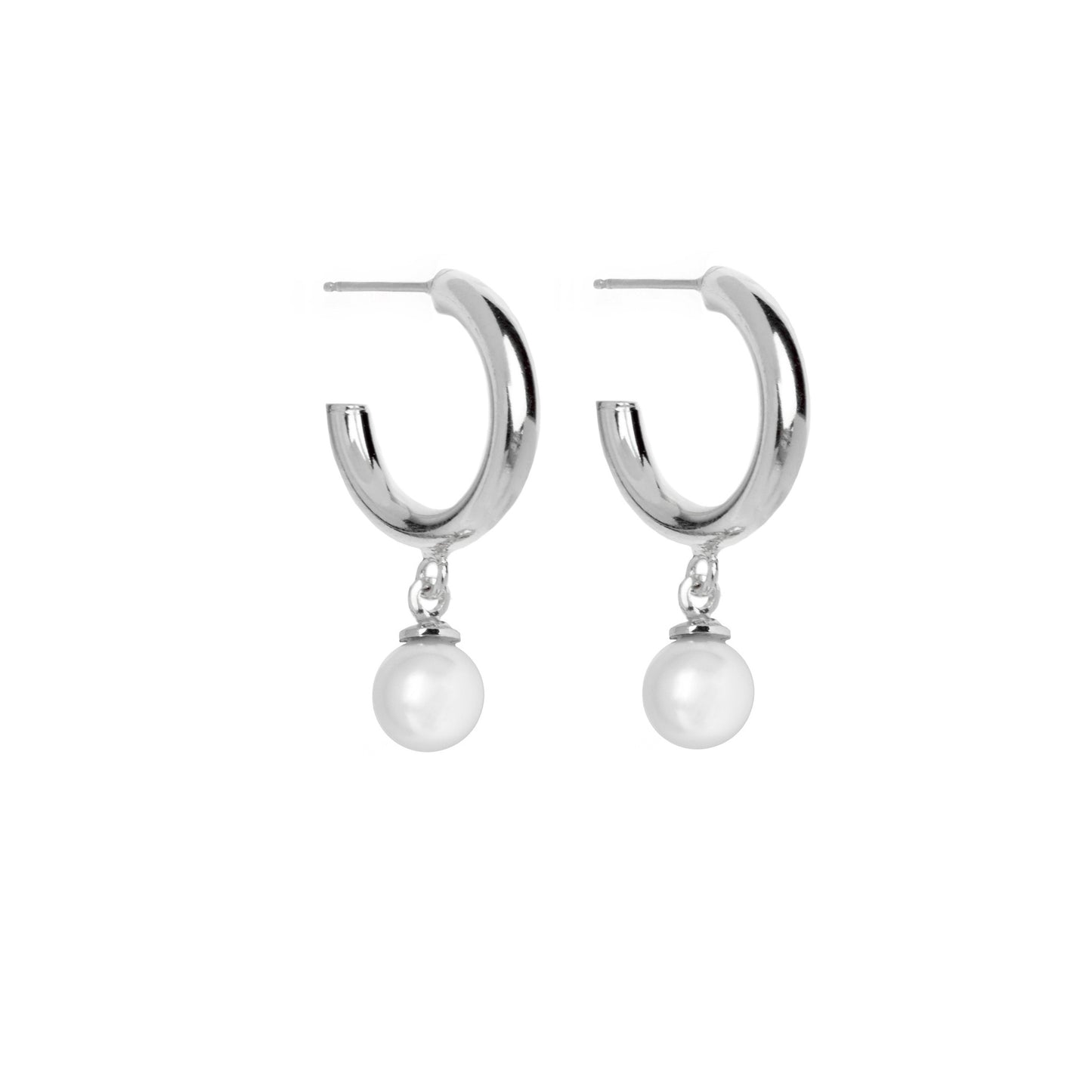 Sterling Silver Hoop earrings pearl from Je T´Aime