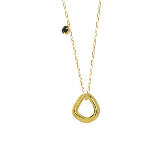 Gold plated Sterling Silver Short necklace black crystal from Sunset