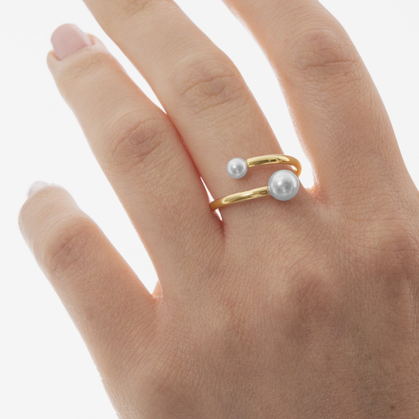 Sterling Silver Adjustable ring pearl from Mother