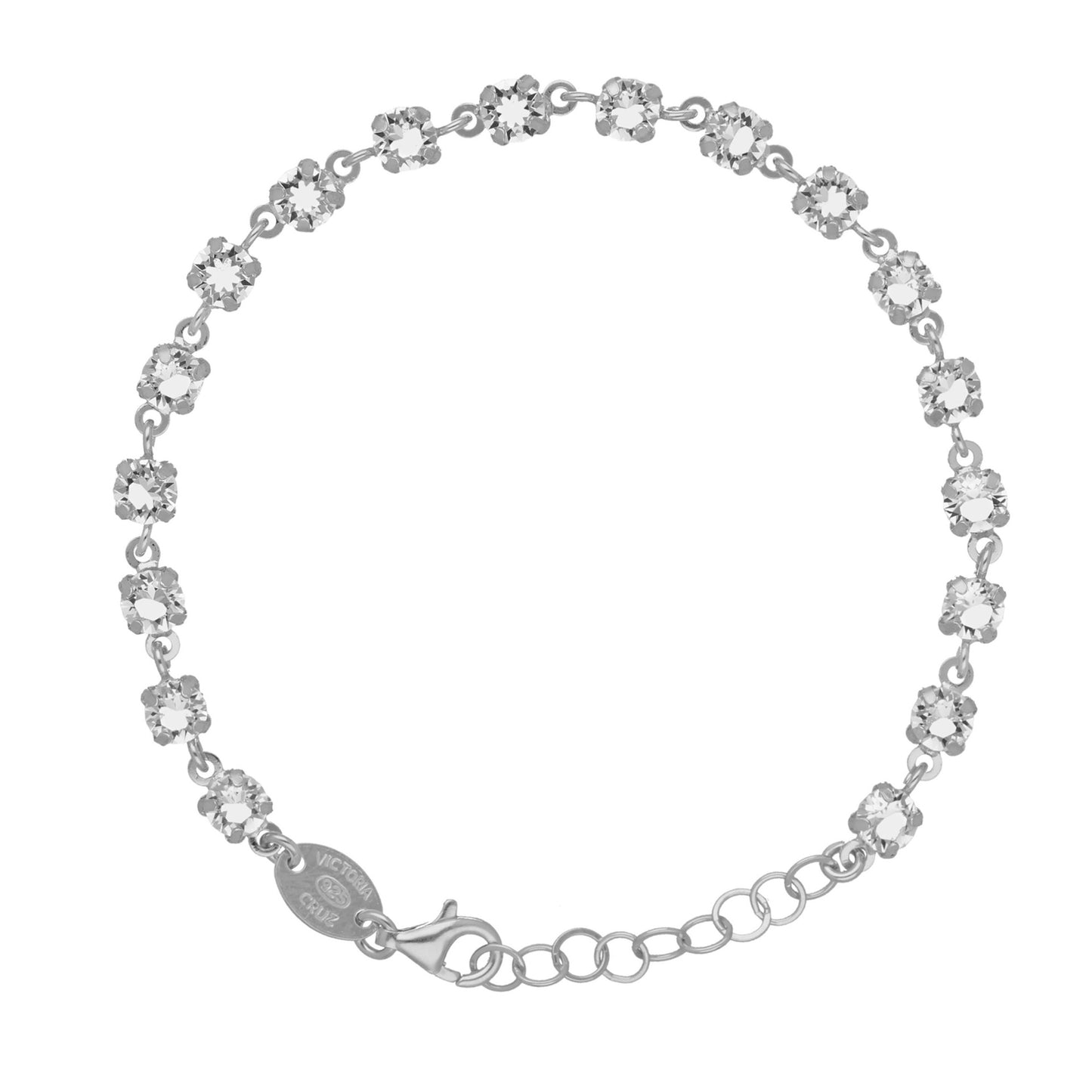 Sterling Silver Bracelet white crystal from Eunoia