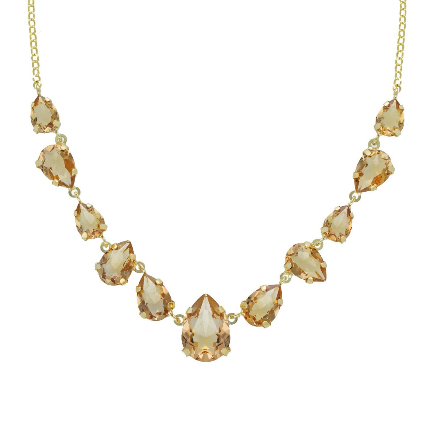 Gold plated Sterling Silver Short necklace drop crystal from Magnolia