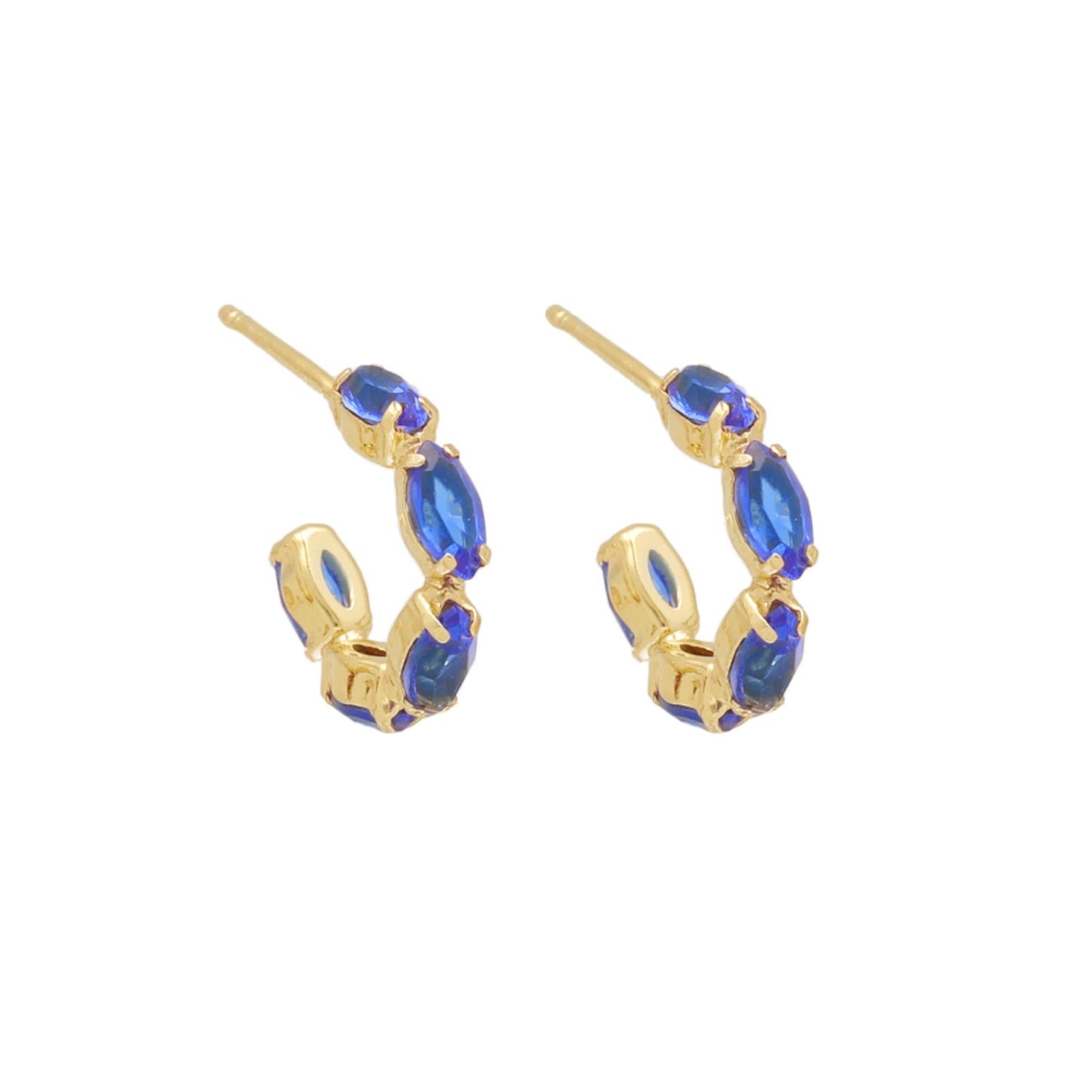 Gold plated Sterling Silver Hoop earrings crystal from Arisa