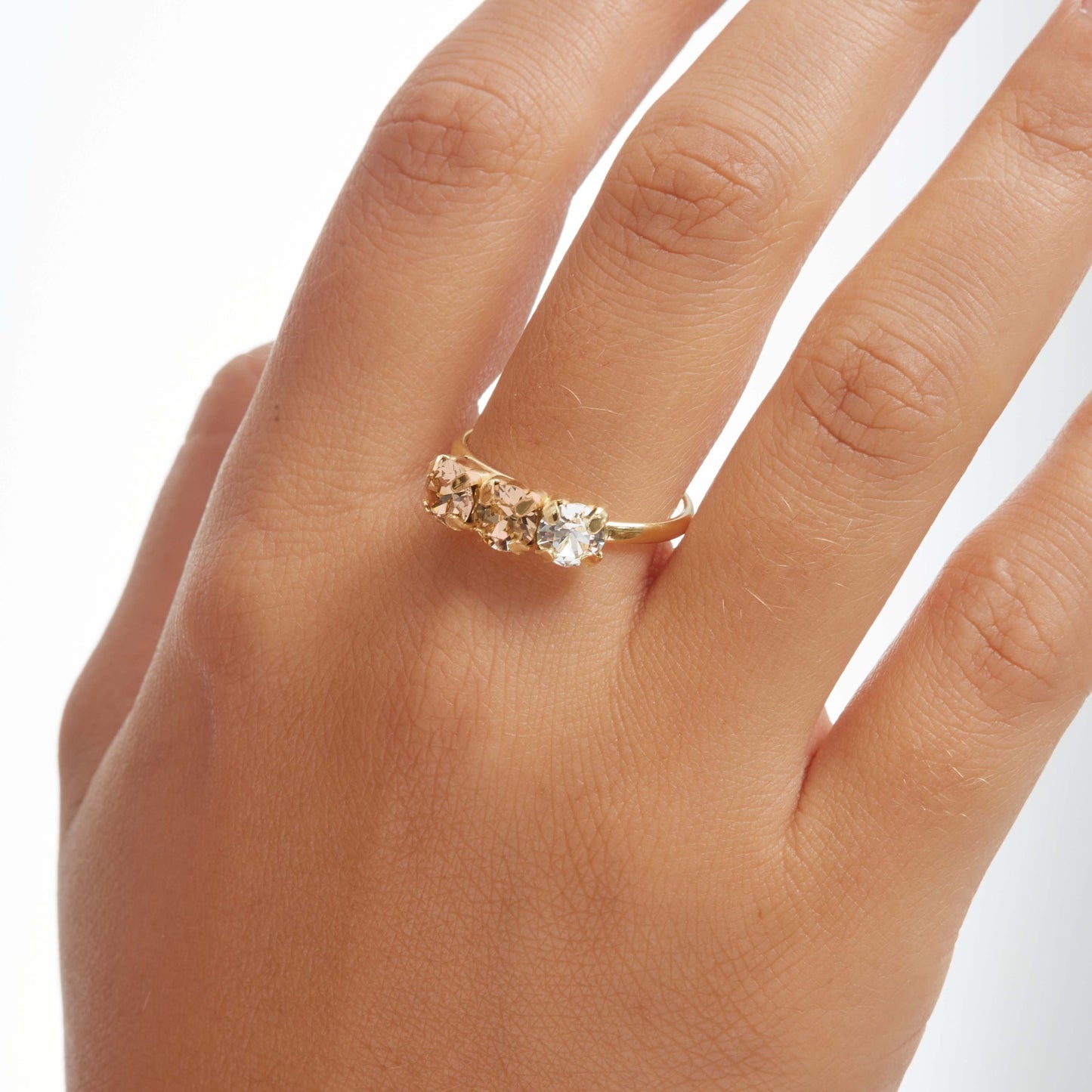 Gold plated Sterling Silver Ring crystal from Aura