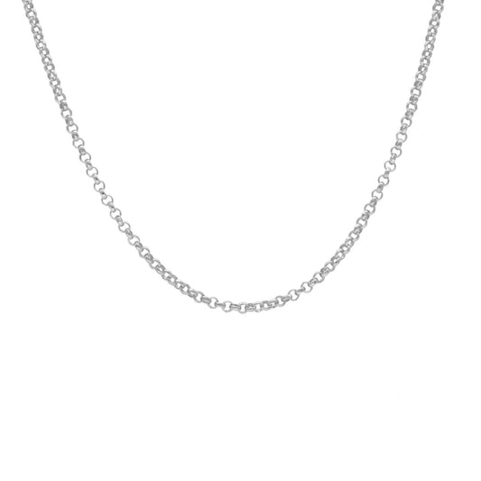 Rhodium Plated Sterling SilverRolo Chain