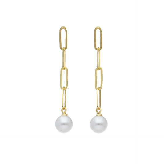 Sterling Silver Long earrings pearl from Paulette