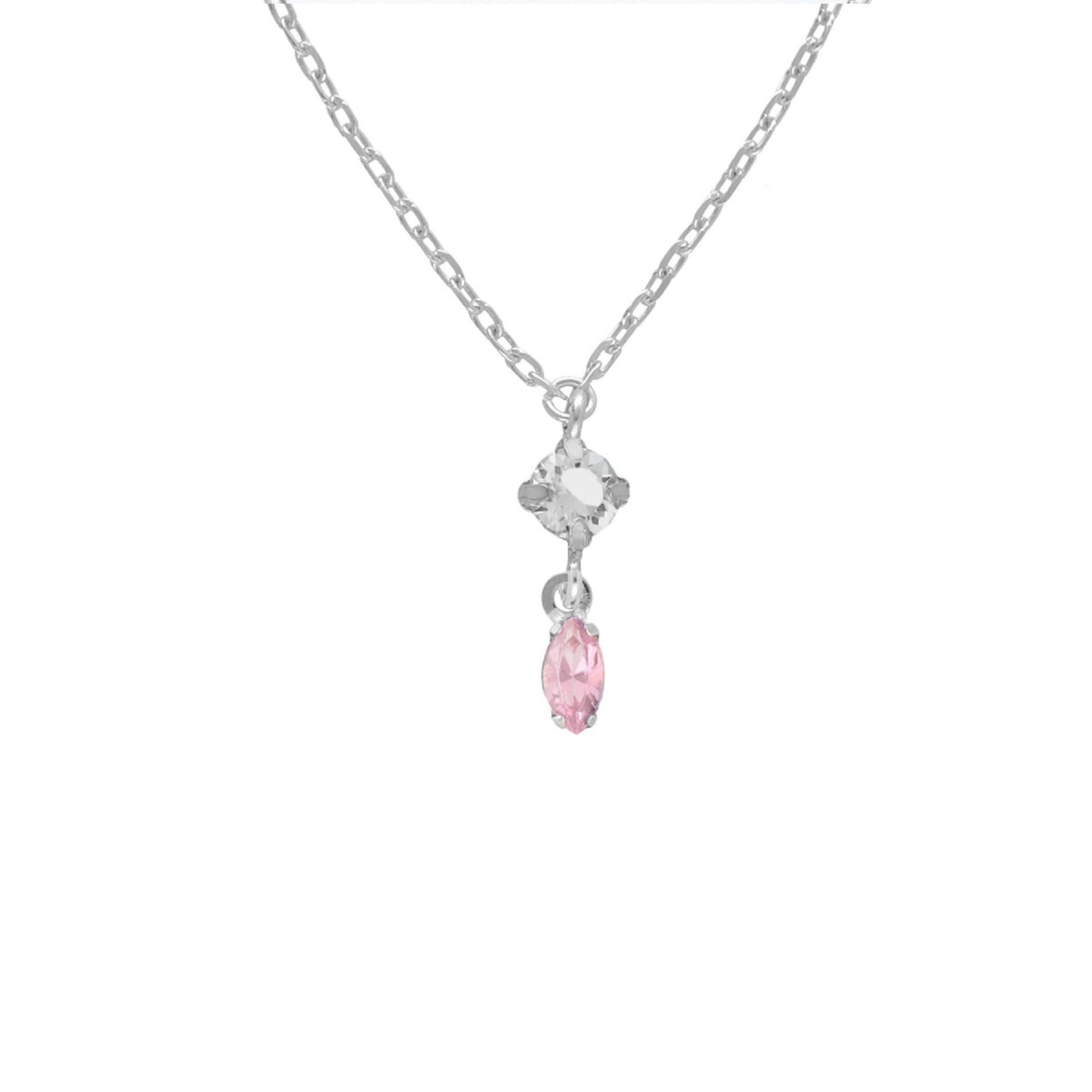 Rhodium Plated Sterling Silver Short necklace crystal from Maisie