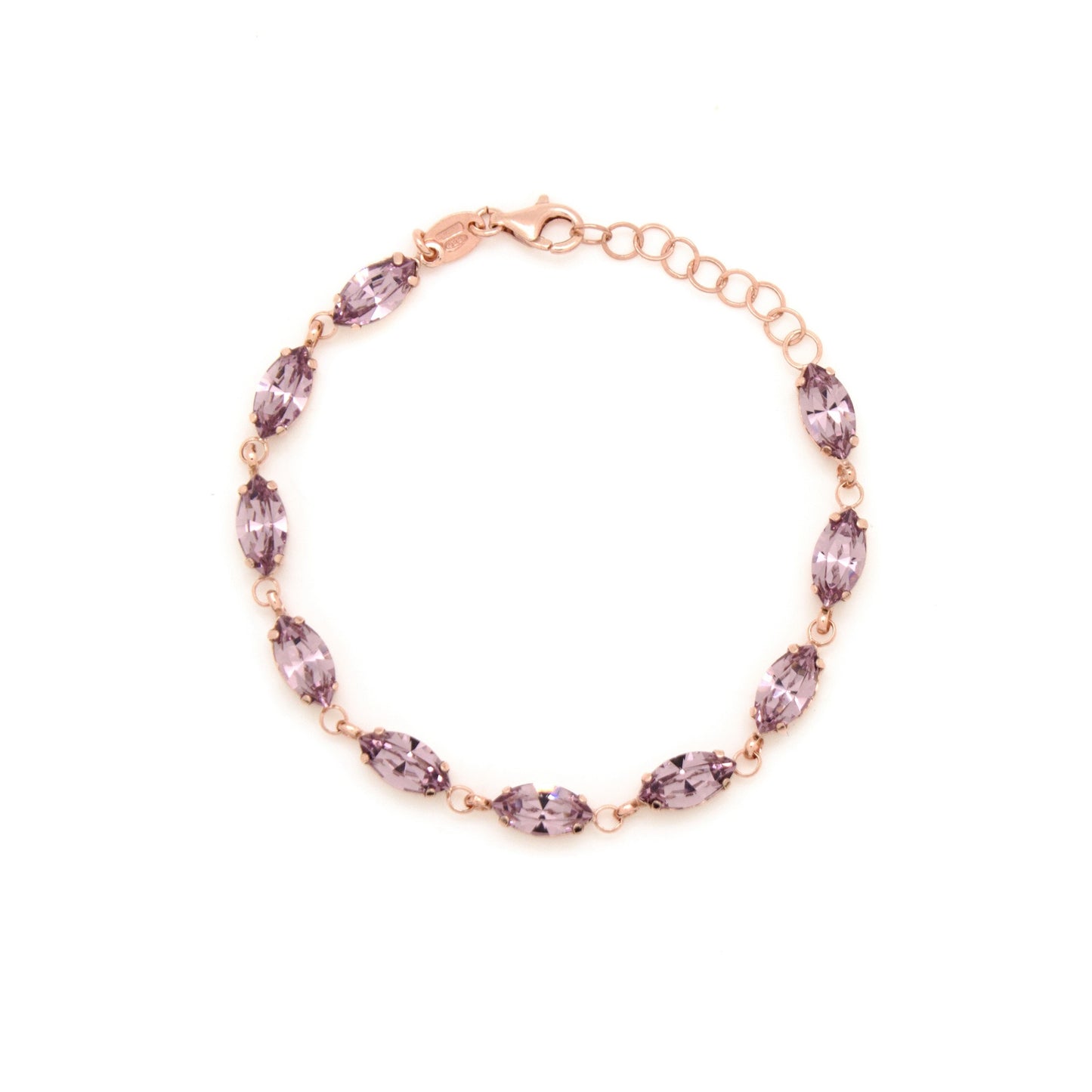 Pulsera cristal en Plata baño Oro Rosa de Marquesa