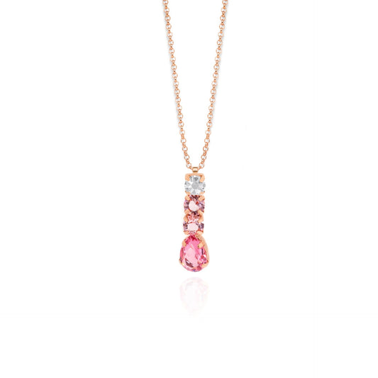 Rose Gold plated Sterling Silver Short necklace drop crystal from Louis