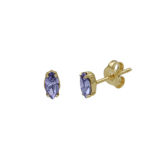 Gold plated Sterling Silver Stud earrings crystal from Bianca