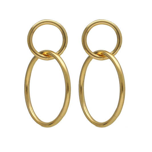 Gold plated Sterling Silver Long earrings circle from Odele