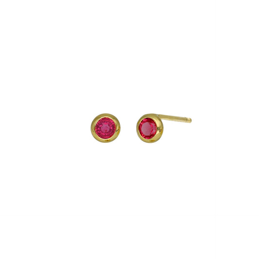 Gold plated Sterling Silver Stud earrings circle crystal from Lis