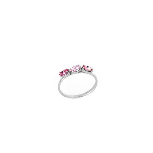 Rhodium Plated Sterling Silver Ring crystal from Aqua