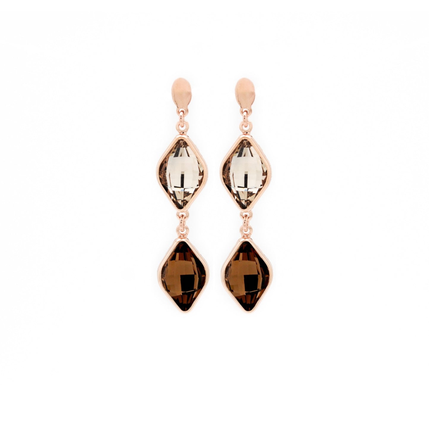 Rose Gold plated Sterling Silver Long earrings luck crystal from Classic